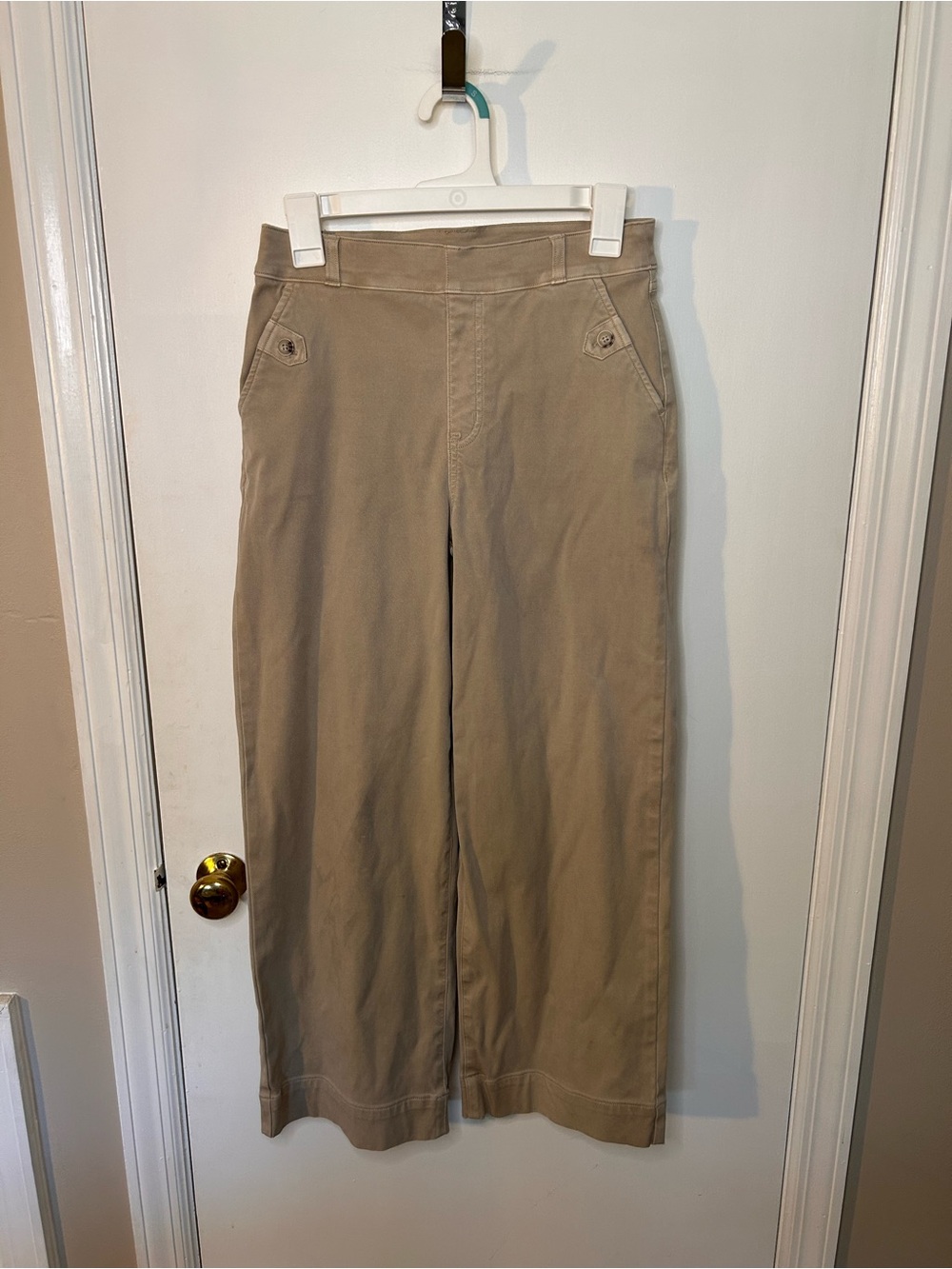SPANX STRETCH TWILL CROPPED WIDE LEG PULL ON PANTS SIZE MEDIUM
